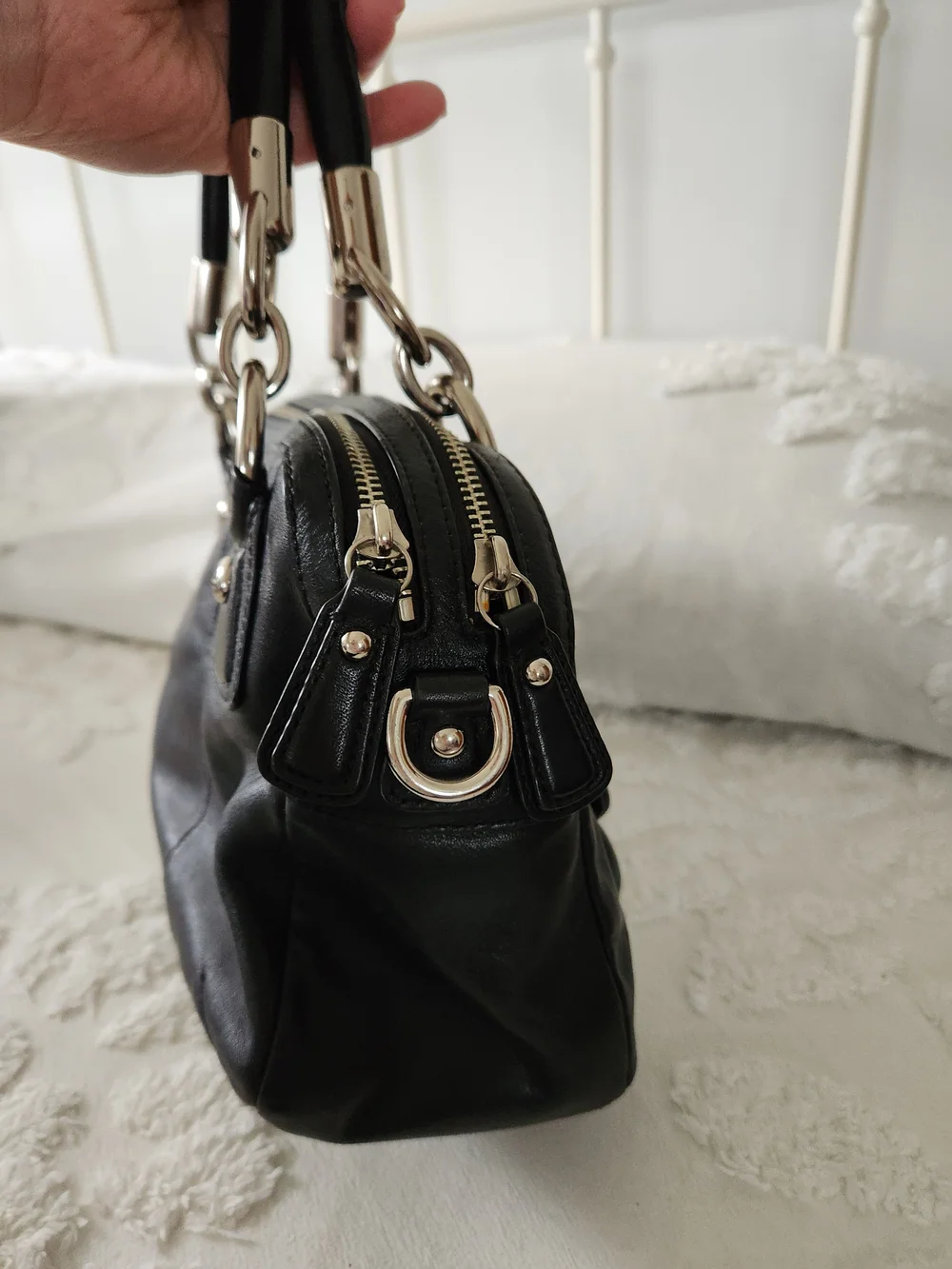 Coach black leather